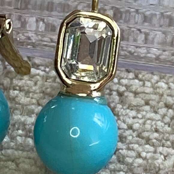 Anne Klein Vintage Faux Turquoise Pearl & Citrine Glass Stone Necklace Set - Picture 12 of 15